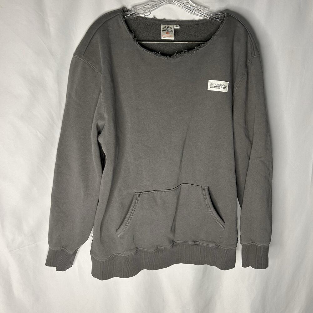 Bearded Goat‎ Pullover Sweater Adult Medium Gray Outdoors Crewneck Sweatshirt